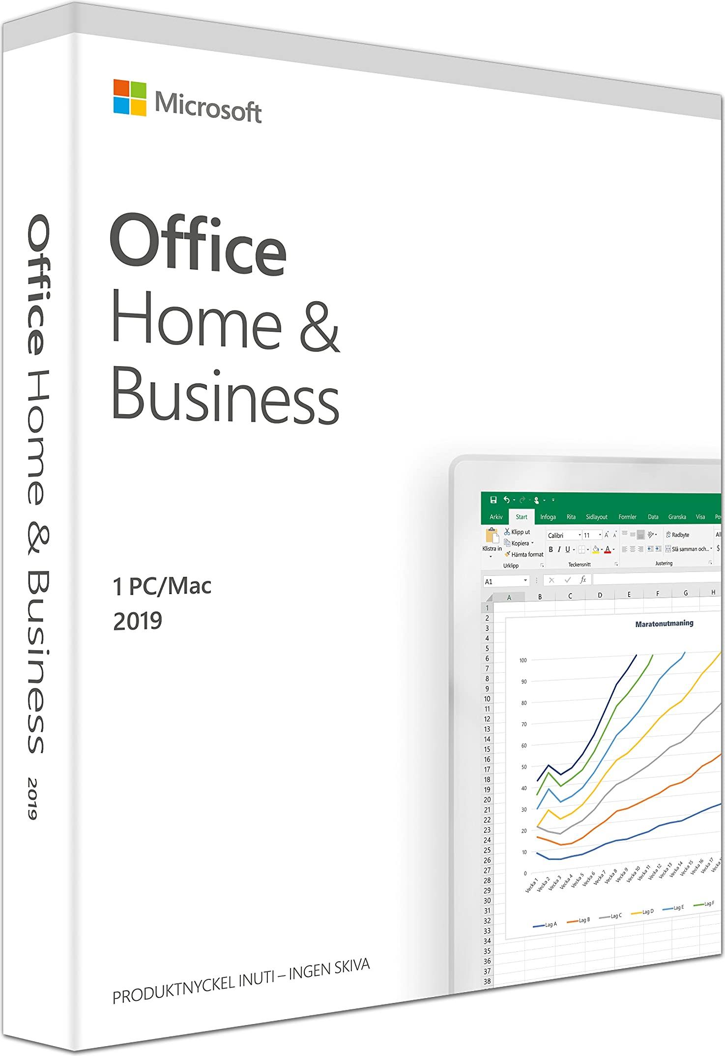 Microsoft MS Office Home and Business 2019 EuroZone Medialess P6 Schwedische Version