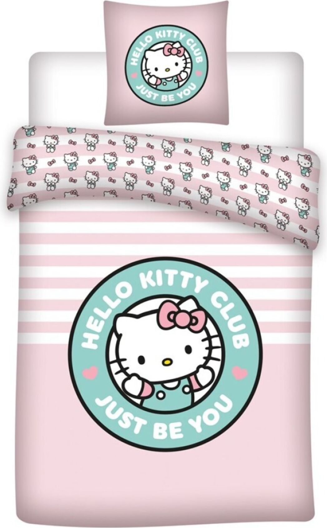 Aymax Hello Kitty Bettwäsche Set - 2-teilig 135/200cm & 60/70cm Mikrofaser Rosa