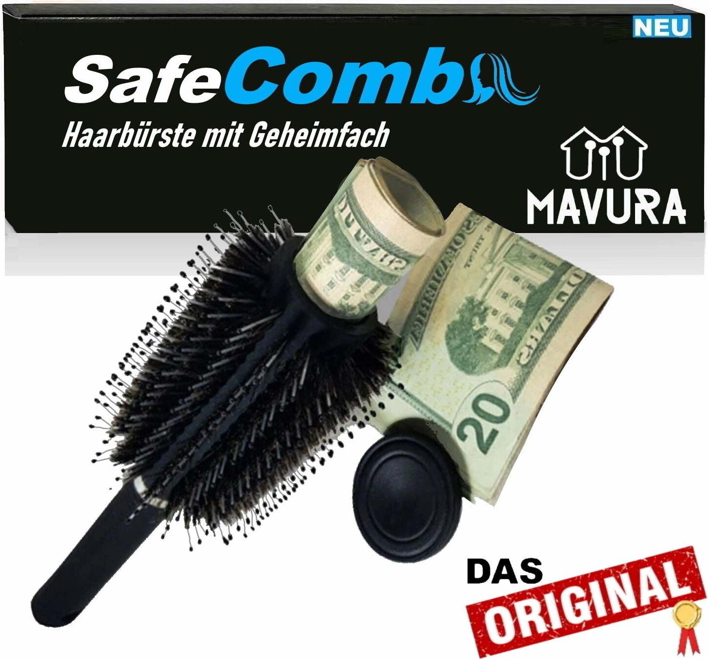 MAVURA SafeComb Haarbürste Geldversteck Safe Tresor Geheimfach Geld Geheimversteck A905