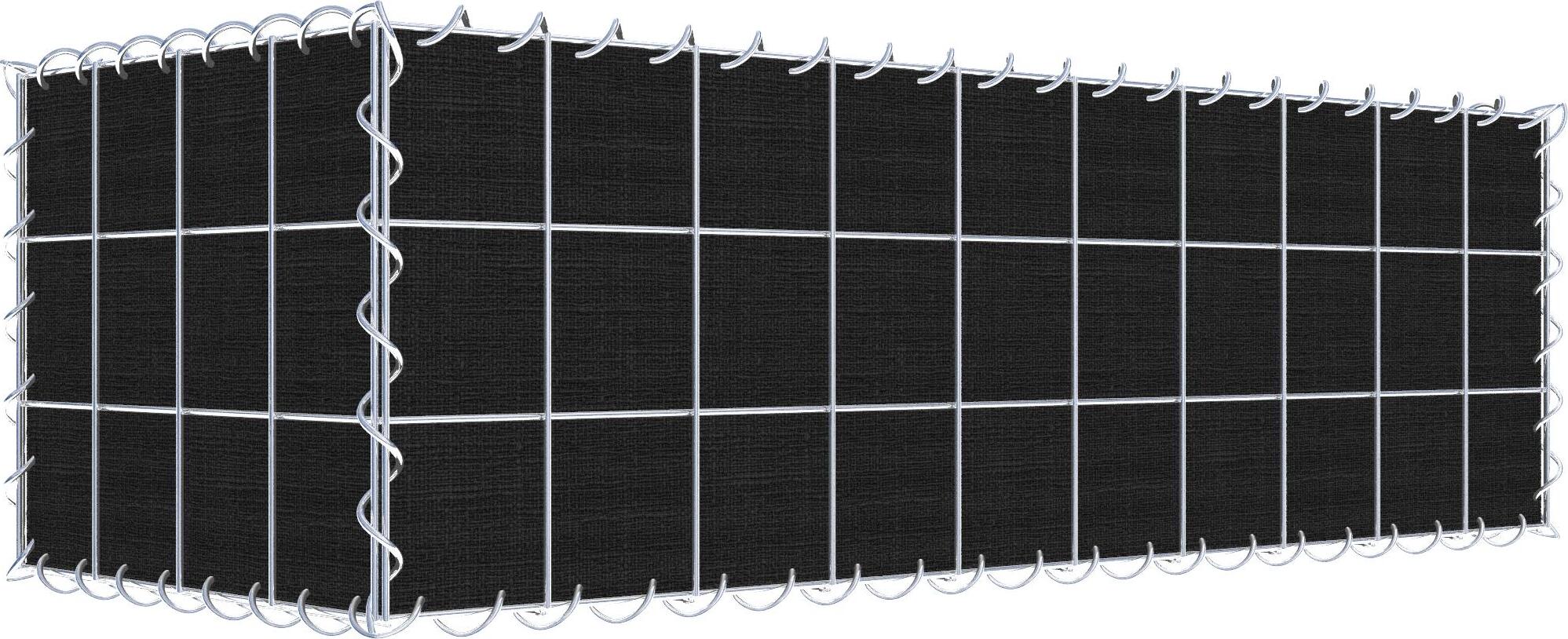 Gabiona Begrünte Gabione mit Vlies 100 cm x 30 cm x 40 cm (L x H x T), Maschenweite 10 cm x 10 cm, Spirale