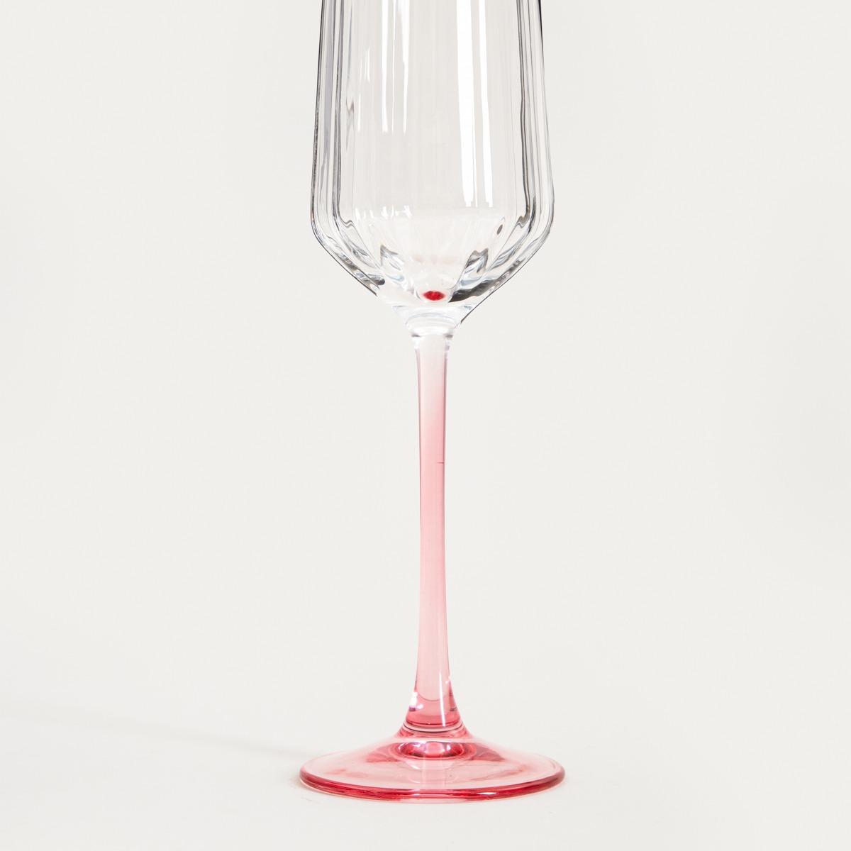 HOMLA BRILL Sektglas mit rosa Stiel 0,27 l