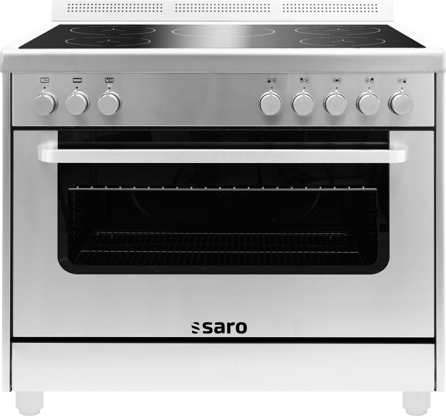 SARO Induktionsherd +Elektrobackofen Modell TS95IND61X silber 331-1200