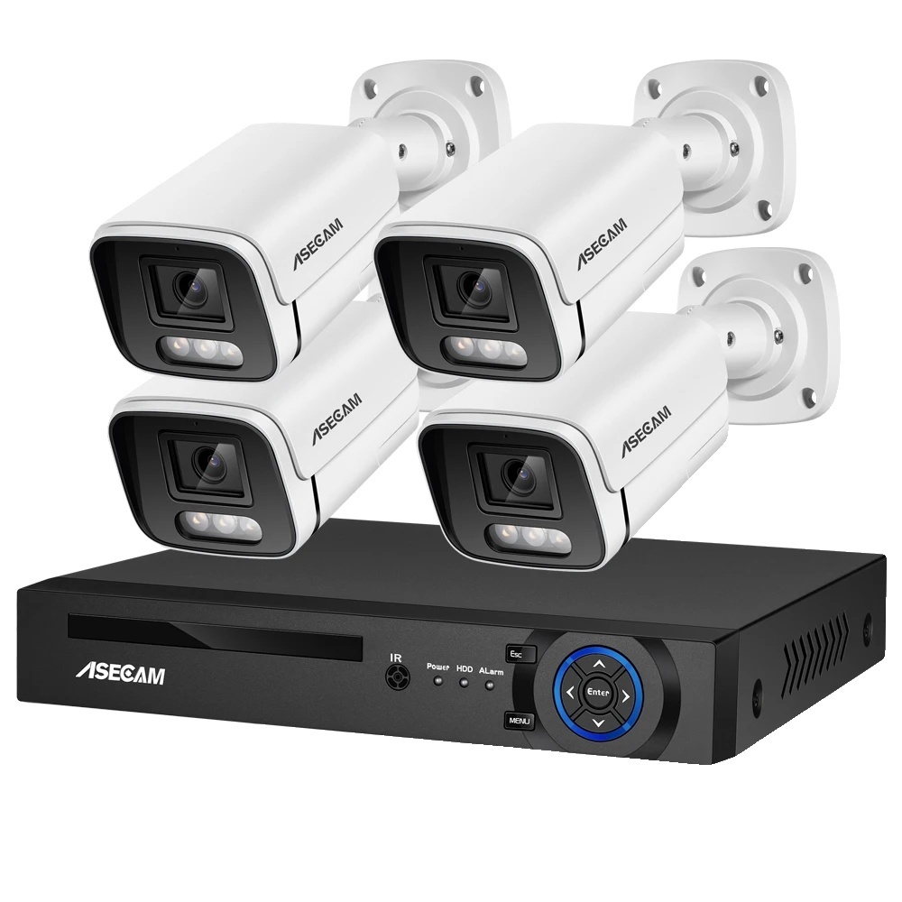 Bezpečnostný kamerový systém, rozlíšenie 8MP, AI rozpoznávanie tváre, 4CH NVR 4 AI kamery, 2T