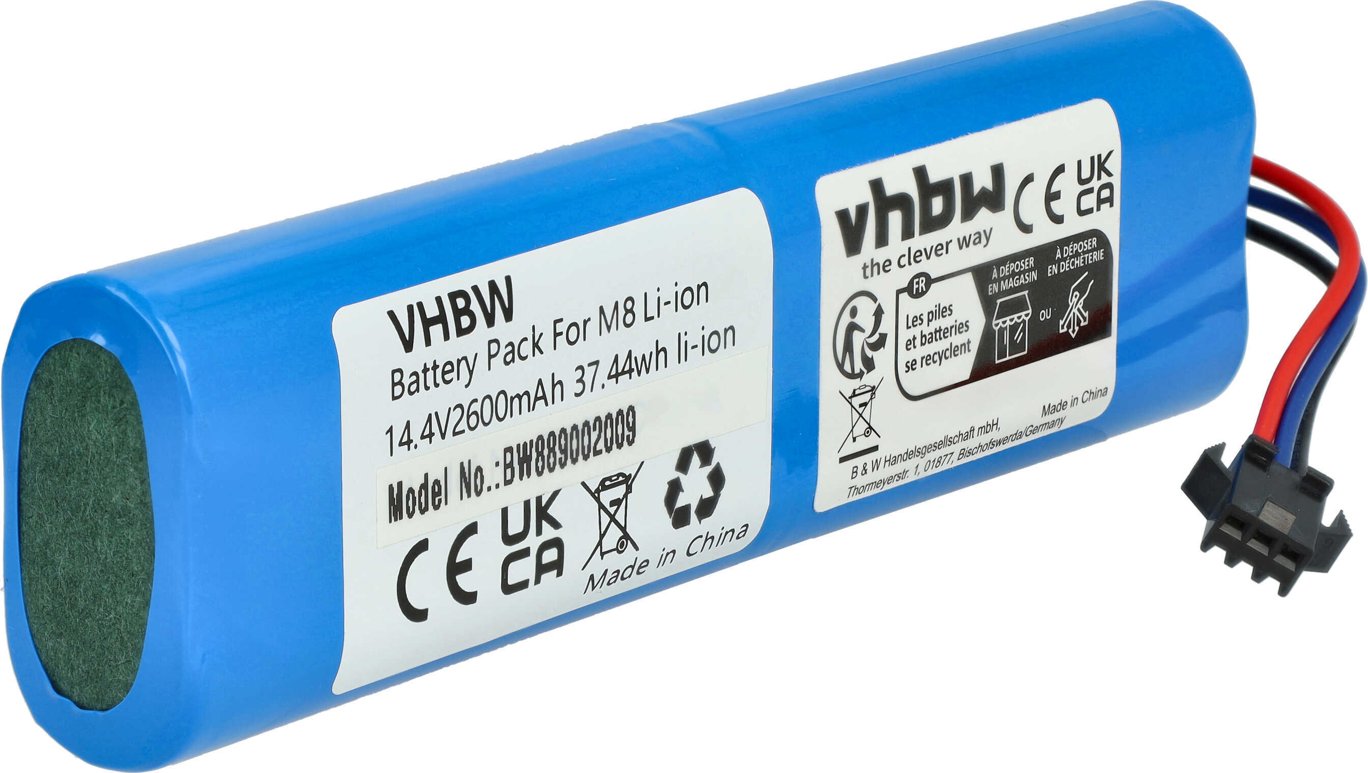 vhbw Akku kompatibel mit Mamibot eXVAC 890 Saugroboter (2600 mAh, 14,4 V, Li-Ion)