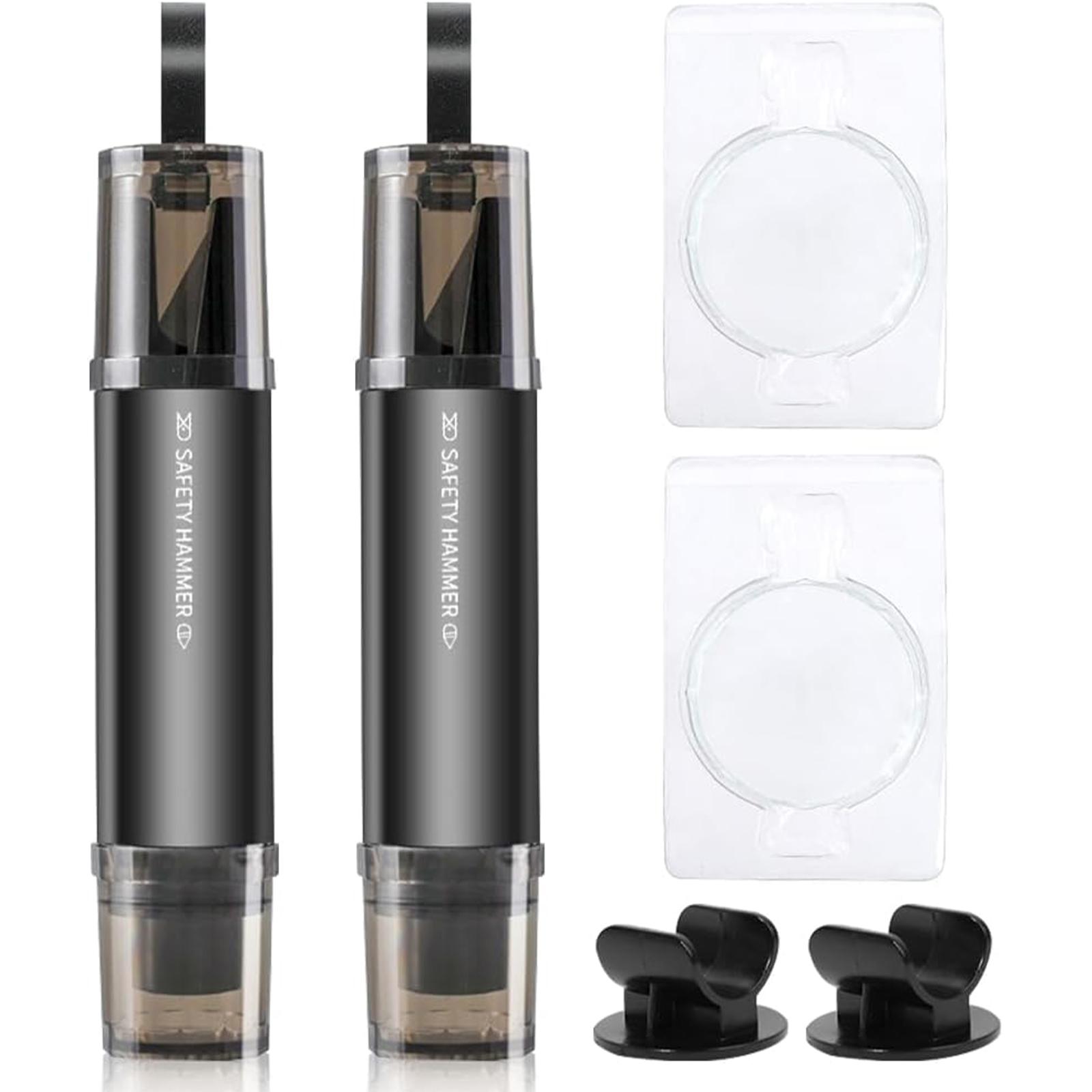 STILVORA Multitools 2er Set, Auto Fensterbrecher mit Sicherheitsmesser, 2-in-1 Notfallhammer für Auto, Schwarz, Notfallwerkzeug für Autounfälle, Kompakt und Tragbar