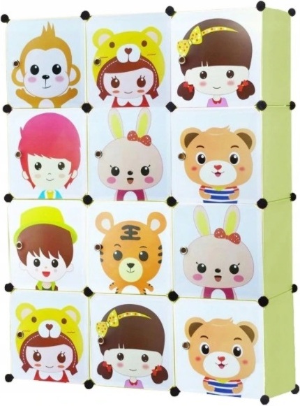 FODYM MODULARER KLEIDERSCHRANK FÜR KINDER, KLAPPBARER KLEIDERSCHRANK Spielzeug Kleiderschrank - GRÜN