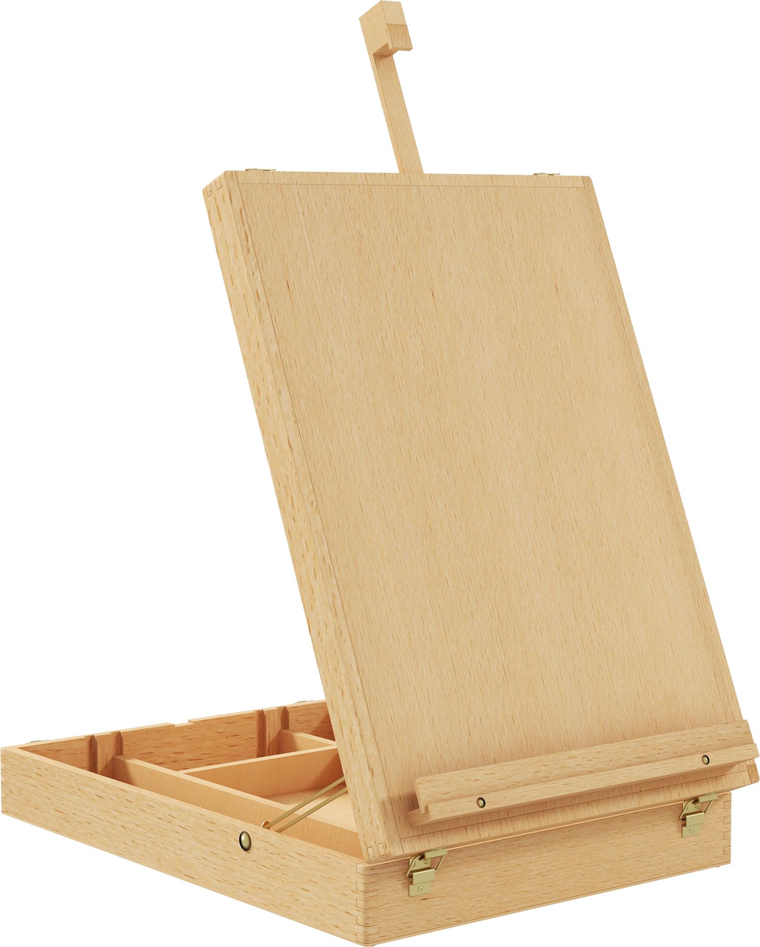 Fortuna Lai Gmbh Fortuna Lai Tischstaffelei Winkelverstellbare Faltbare Kofferstaffelei mit Griff & Stauraum aus Holz zum Malen und Zeichnen