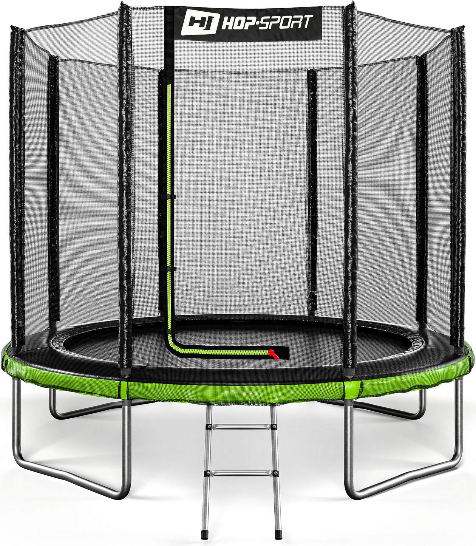 Hop-sport Trampolína 8ft (244 cm) | Moderná trampolína pre deti a dospelých | Čierno/zelená + ochranná