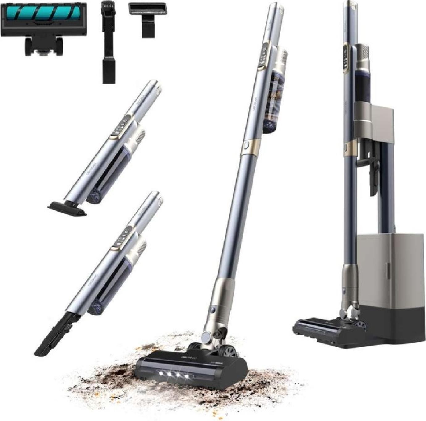 Cecotec A01_EU01_101702, Tyčový vysávač 2 v 1, Bezvreckové, Čierna, Obdĺžnikový, Suchý, Cyklónový