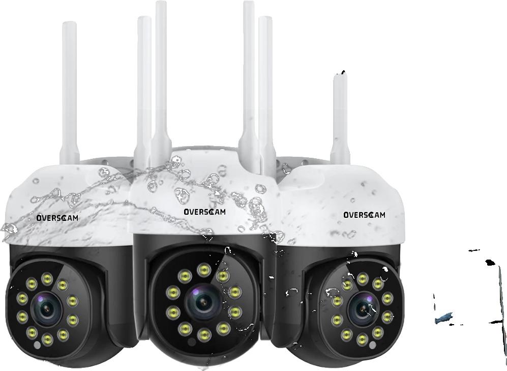 Bezpečnostná kamera PTZ, rozlíšenie 5 MP, funkcia automatického sledovania, 3 kamery, zástrčka EÚ