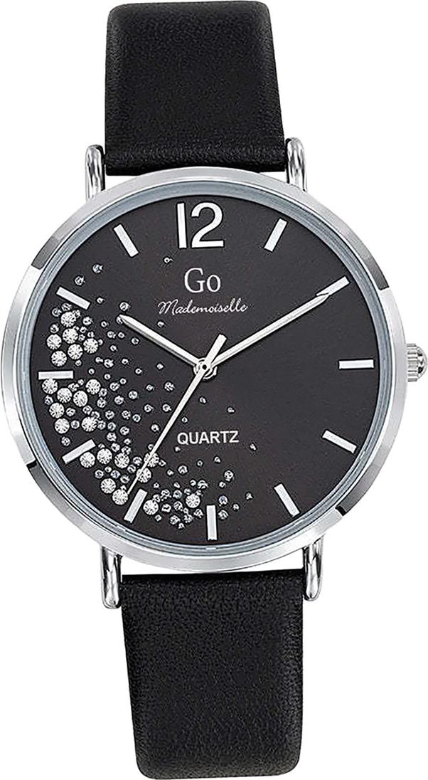 Len dámske náramkové hodinky Girl Only čierne analógové Mademoiselle s koženým remienkom D2UGO699355
