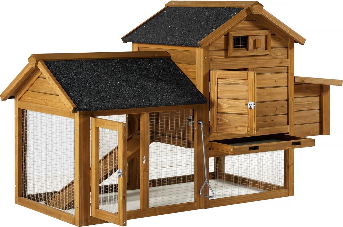 Habitat et Jardin Hühnerstall "Poulette" mit Legenest aus Holz - Braun