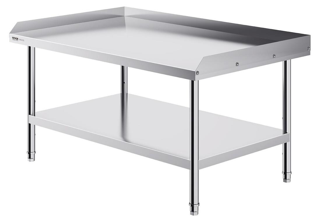 VEVOR Edelstahl-Arbeitstisch 76 cm x 122 cm – Professioneller Tisch für die Speisenzubereitung im Restaurant