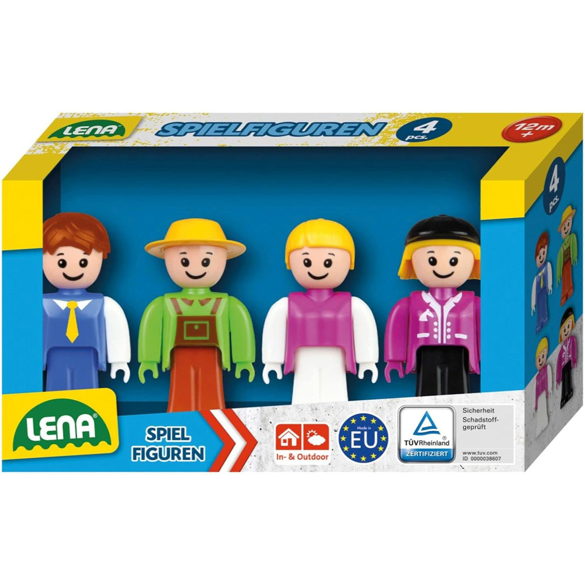 LENA - 04453 - TRUXX Recycling Truck Camion à ordures, véhicule à ordures Robuste 26 cm avec Fonction, 2 poubelles et Figurine entièrement articulée, pour Enfants à partir de 2 Ans, Vert