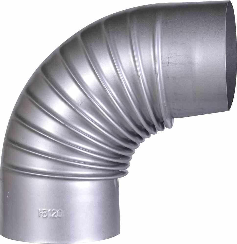FIREFIX A120/B Ofenrohrbog.90° FALØ120mm ohne Tür, grausilber GTSH78620