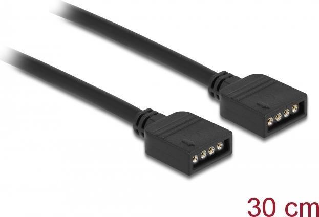 DeLOCK RGB Anschlusskabel 4 Pin für 12 V RGB LED Beleuchtung 30 cm, 0,3 m, 4-polig, 4-polig, Weiblich, Weiblich, Gerade 86015