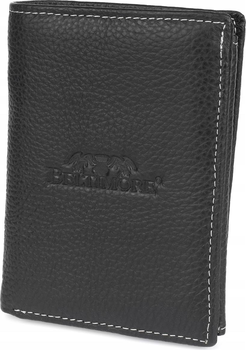 Große Herren-Geldbörse aus Leder, klassisch vertikal, Beltimore, schwarz, Premium-RFiD