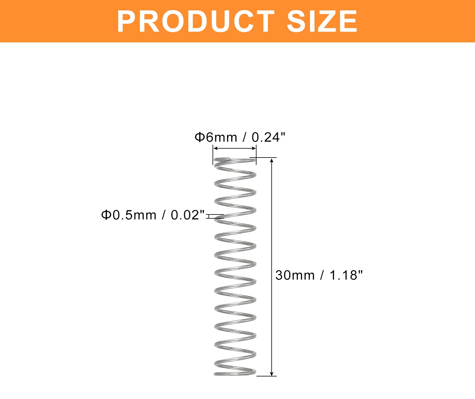 F FIERCE CYCLE 5 St¹ck Druckfeder, 0.5 x 6 x 30 mm Druckfedern Feder Federn Zugfeder Zugfedern Spring Spiralfeder Spiralfedern Sprungfeder Stahlfeder 304 Edelstahl, Silber a24050800ux1922