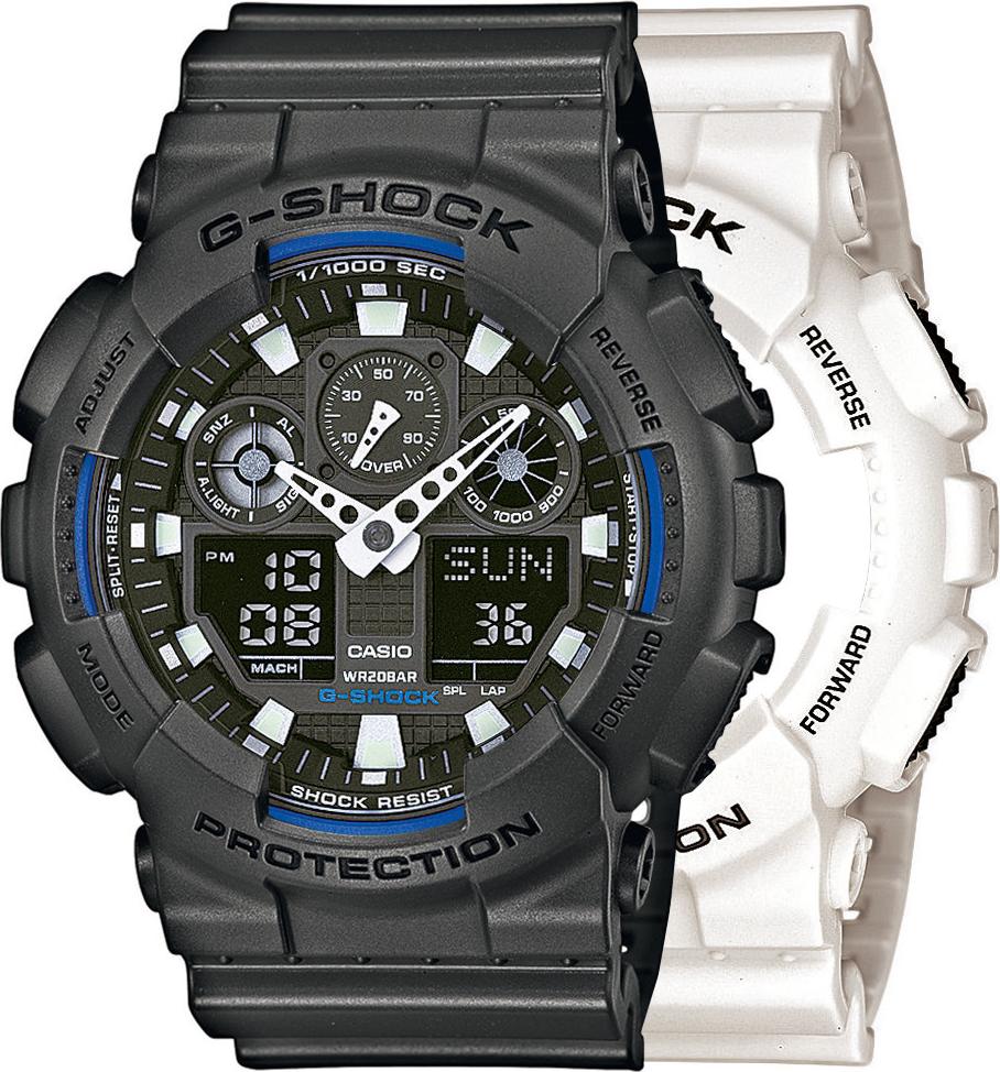 Hodinky Casio G-Shock SET GA-100B-7AER + BEZEL 10467795 + PÁS 10467764 20BAR