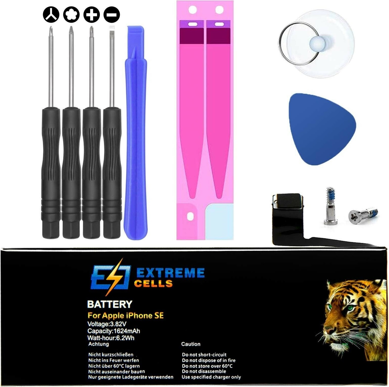 Extremecells Akku inkl. Werkzeug passend für Apple iPhone SE Batterie Accu 616-00106 301201