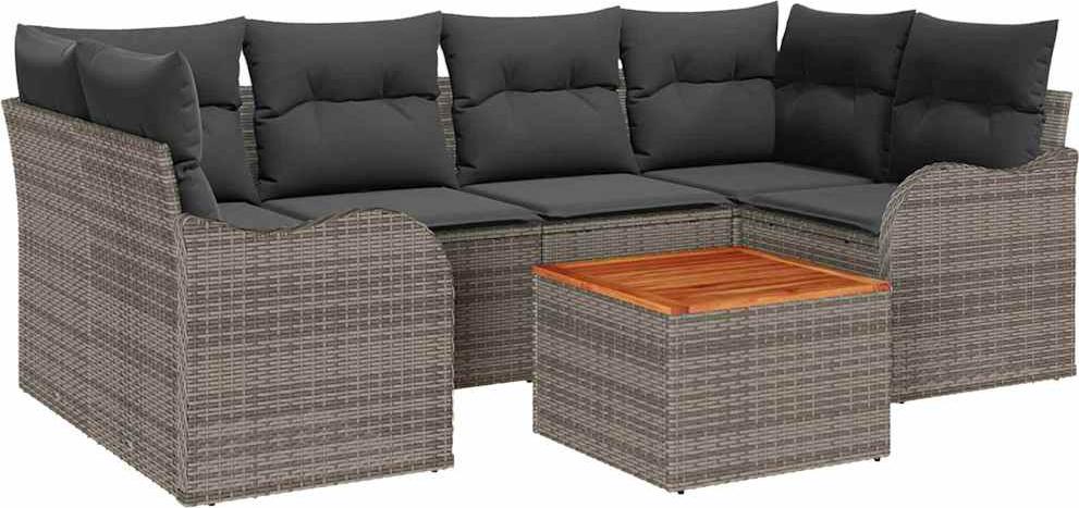 vidaXL Garten-Sofa-Set 7 pcs Grau