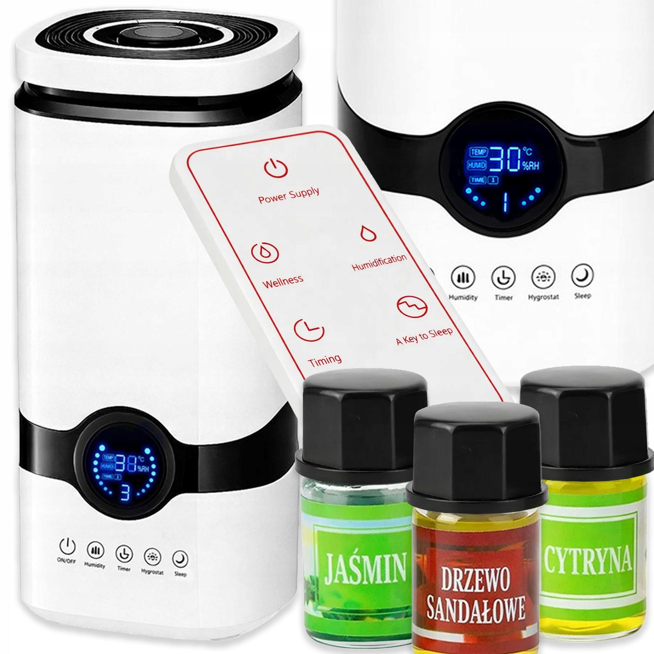 Luftbefeuchter 4L Ultraschall Mit Hygrostat Fernbedienung Nachtmodus Aromadiffusor Inkl 3 Duftoele Timer 40m2 MEMFLOW