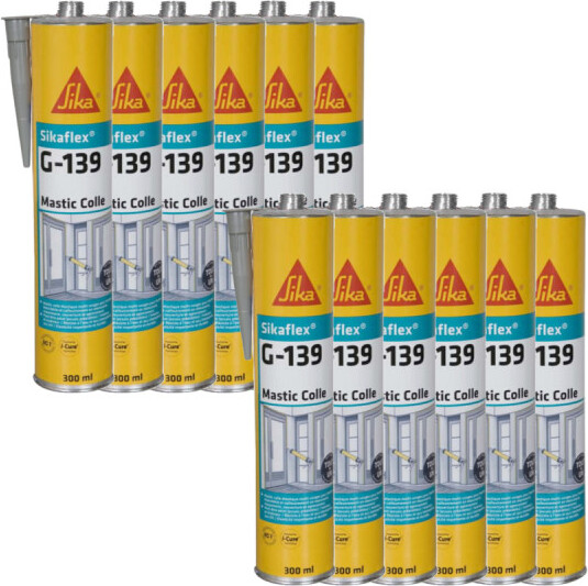 12er-Set schnellhärtende Klebemasse SIKA Sikaflex G 139 - Betongrau - 300ml 505737x12