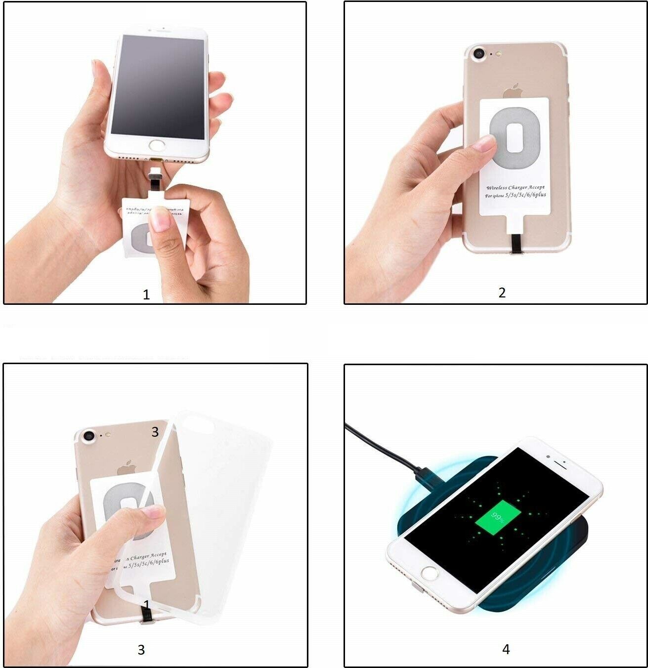 2x kus Čip prijímača nabíjačky pre Apple IPhone 7/7 Plus, IPhone 6/6 Plus, IPhone 5/5s/