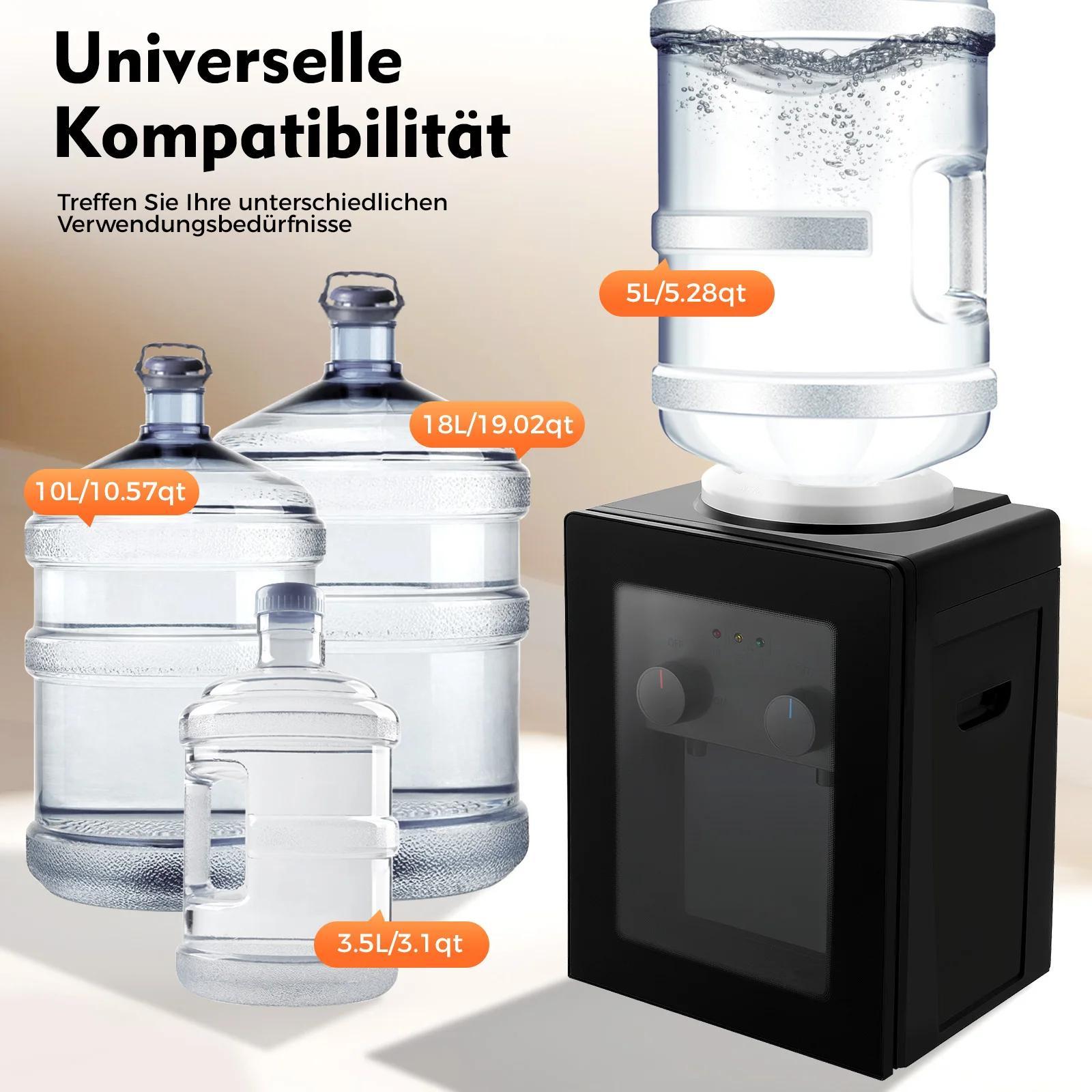 StarTech Tisch-Wasserspender - Heiß/Kalt - Heizen 550 W - Kühlen 75 W - Warmwasser 85–95 °C - Heizzeit 10 Min - Kühlzeit 60 Min - Größe 270×235×370 mm