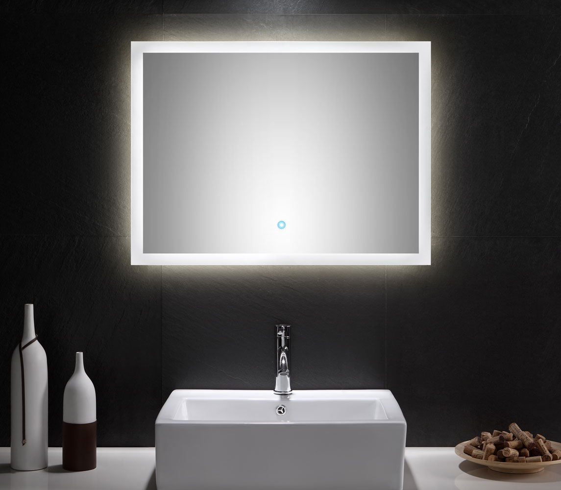 Badspiegel 60x80 mit LED Beleuchtung mit Touch Heizmatte Wandspiegel Badezimmer 