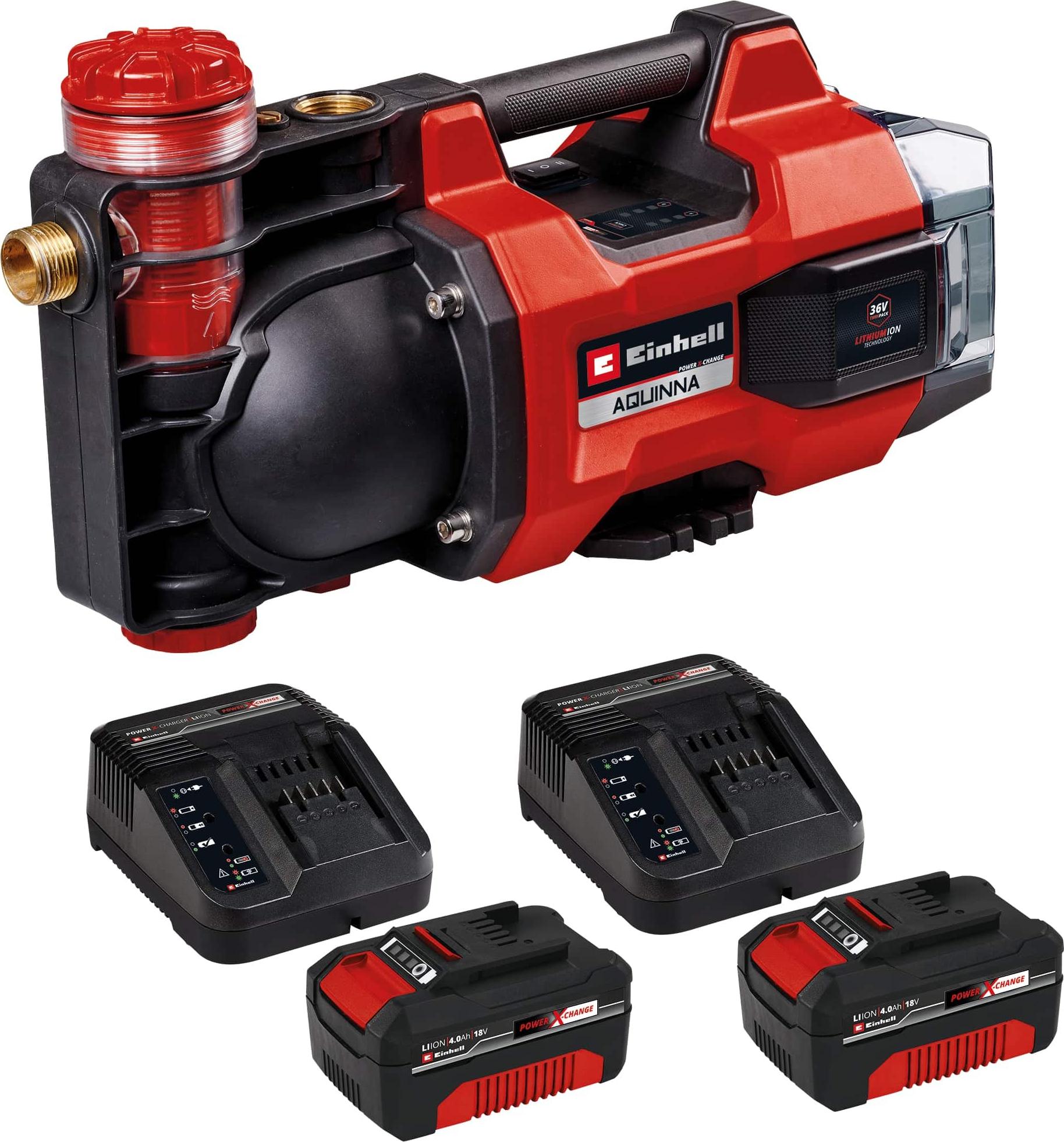 EINHELL Aquinna 36/38 F LED akumulátorové záhradné čerpadlo + 2x štartovacia sada