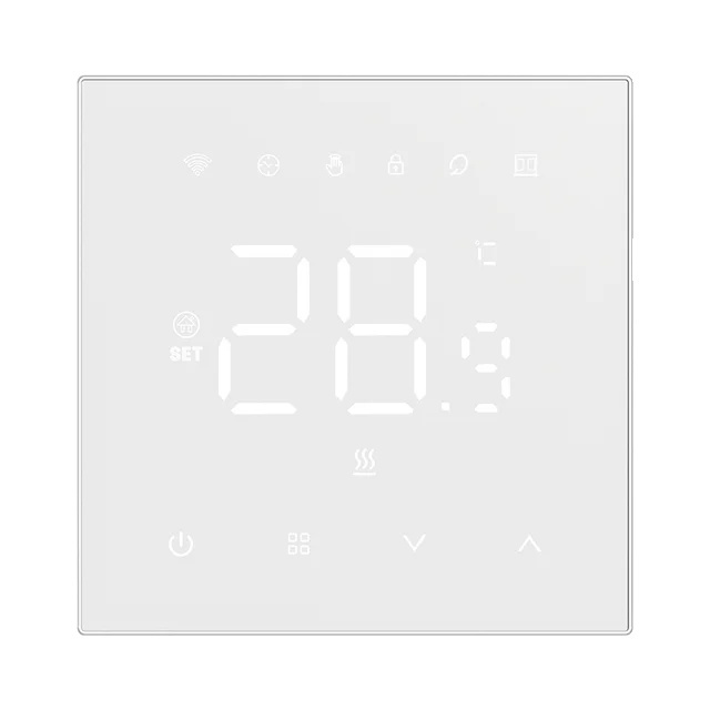 Inteligentný termostat WIFI, ovládanie elektrického vykurovania, kompatibilný s hlasovým ovládaním, biely plynový kotol
