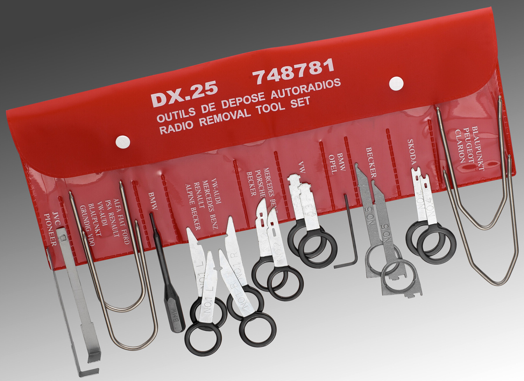 Facom Spezialwerkzeuge für Autoradios 20tlg DX.25PB