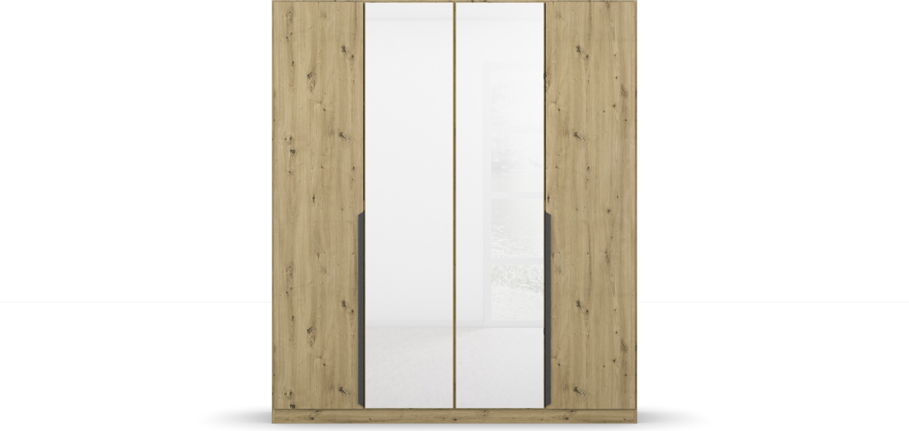 Drehtürenschrank >Artemis< in Eiche Artisan / Kristallweißglaß