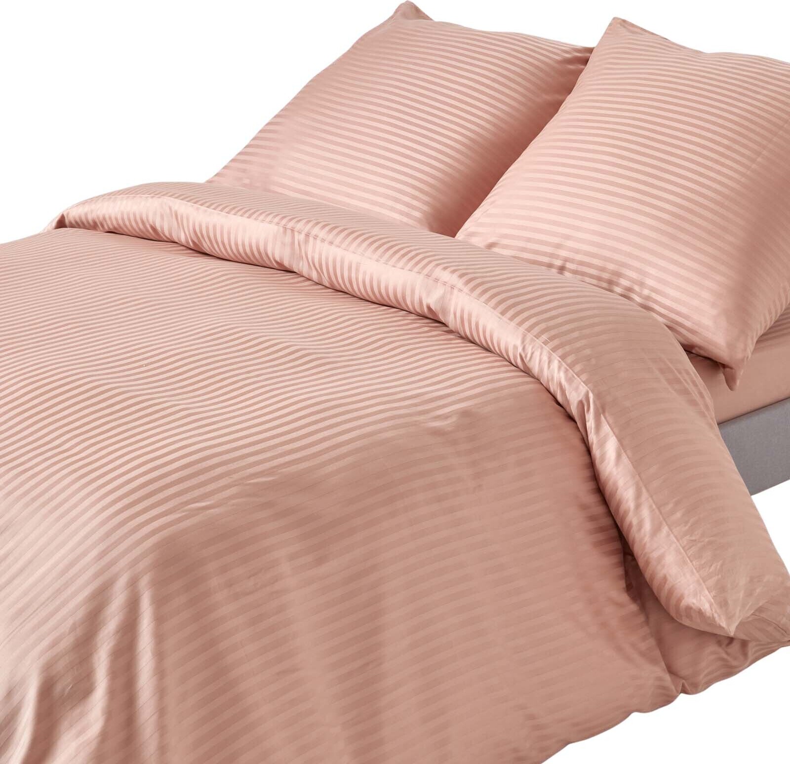 HOMESCAPES Damast Bettwäsche taube beige Fadendichte 330, 150 x 200 cm BL1229E
