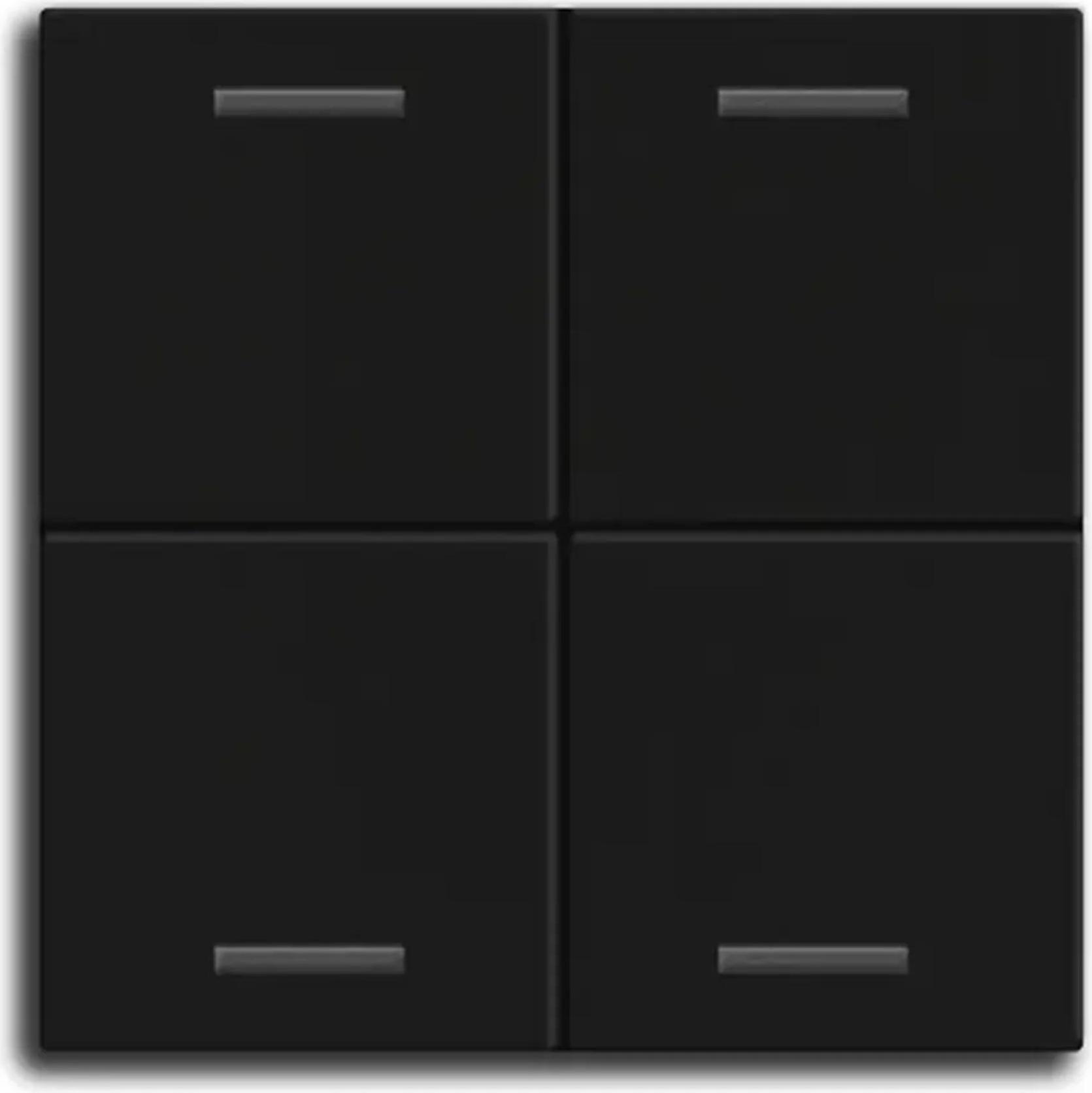 MDT Wippe KNX Taster Light 55 4-fach Schwarz matt, moderne Bedienoberfläche, 1 Stk. BE-TAL55W406.01