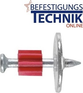 BeTeOn24 100 Kopfbolzen Betonnägel 3,7x32mm mit 23mm Scheibe 2mm Stahl für Bolzensetzer Würth Berner 70200