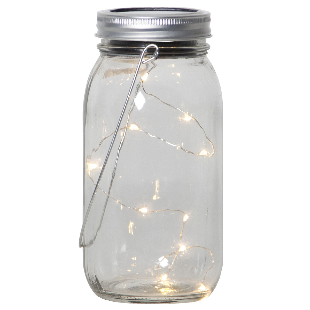 Best Season Zonneverlichting Jamjar - Transparant, 10 Warmwitte LEDs, 8x18 Cm, Voor Buiten En Balkon
