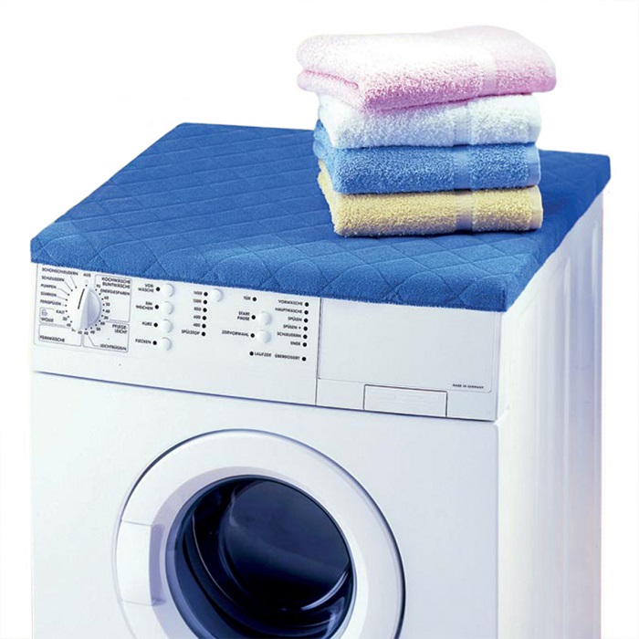 Bezug Waschmaschine Trockner Schonbezug wattiert blau  60 x 60 cm 