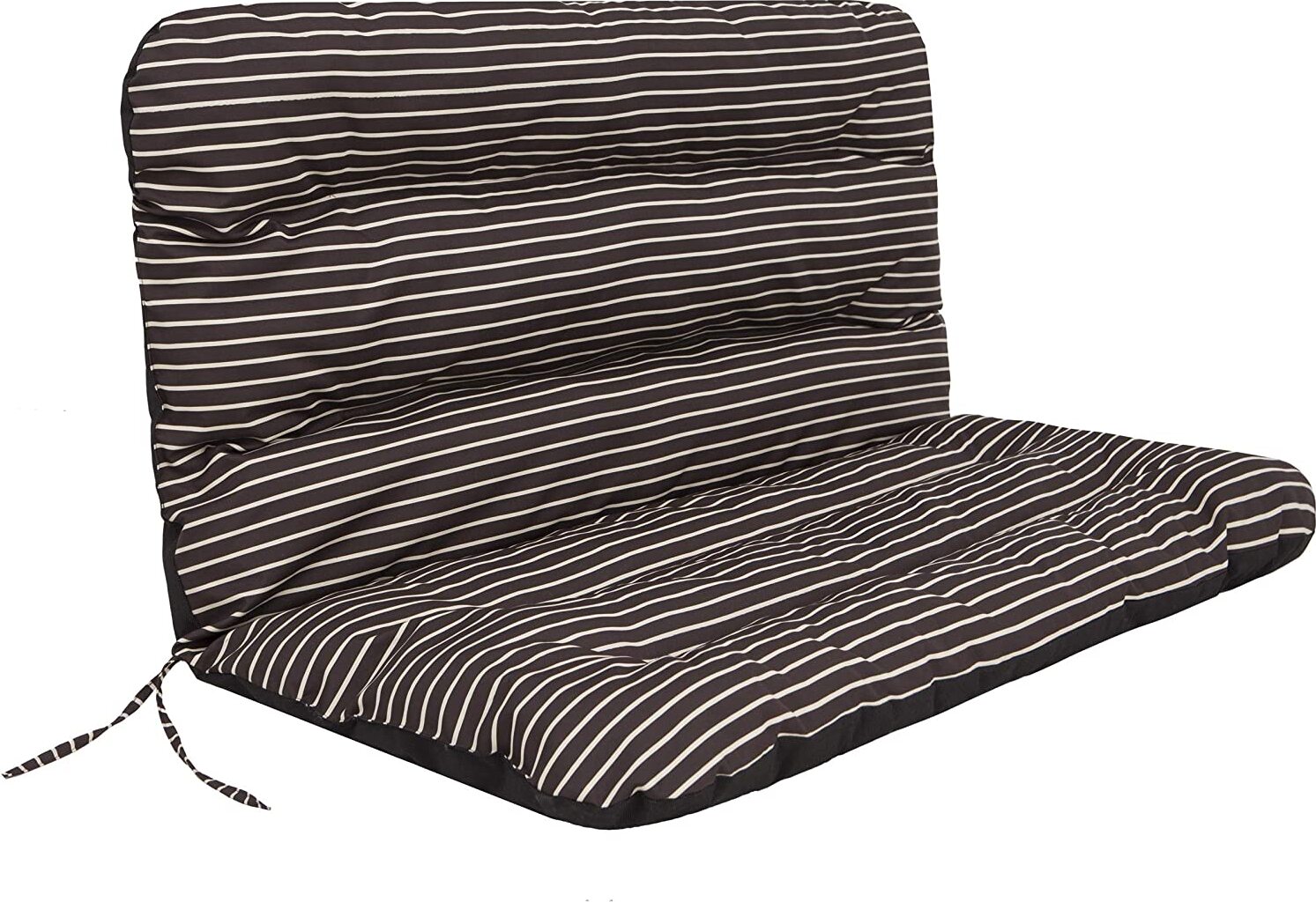 Hobbygarden 2er Bank Sitzkissen und Rückenkissen Polster, Bankauflage, Schaukelkissen, Schaukelauflage, Bankkissen, Garten Kissen, ca 120x110 x 7 cm Brown Stripes PNHBRP3