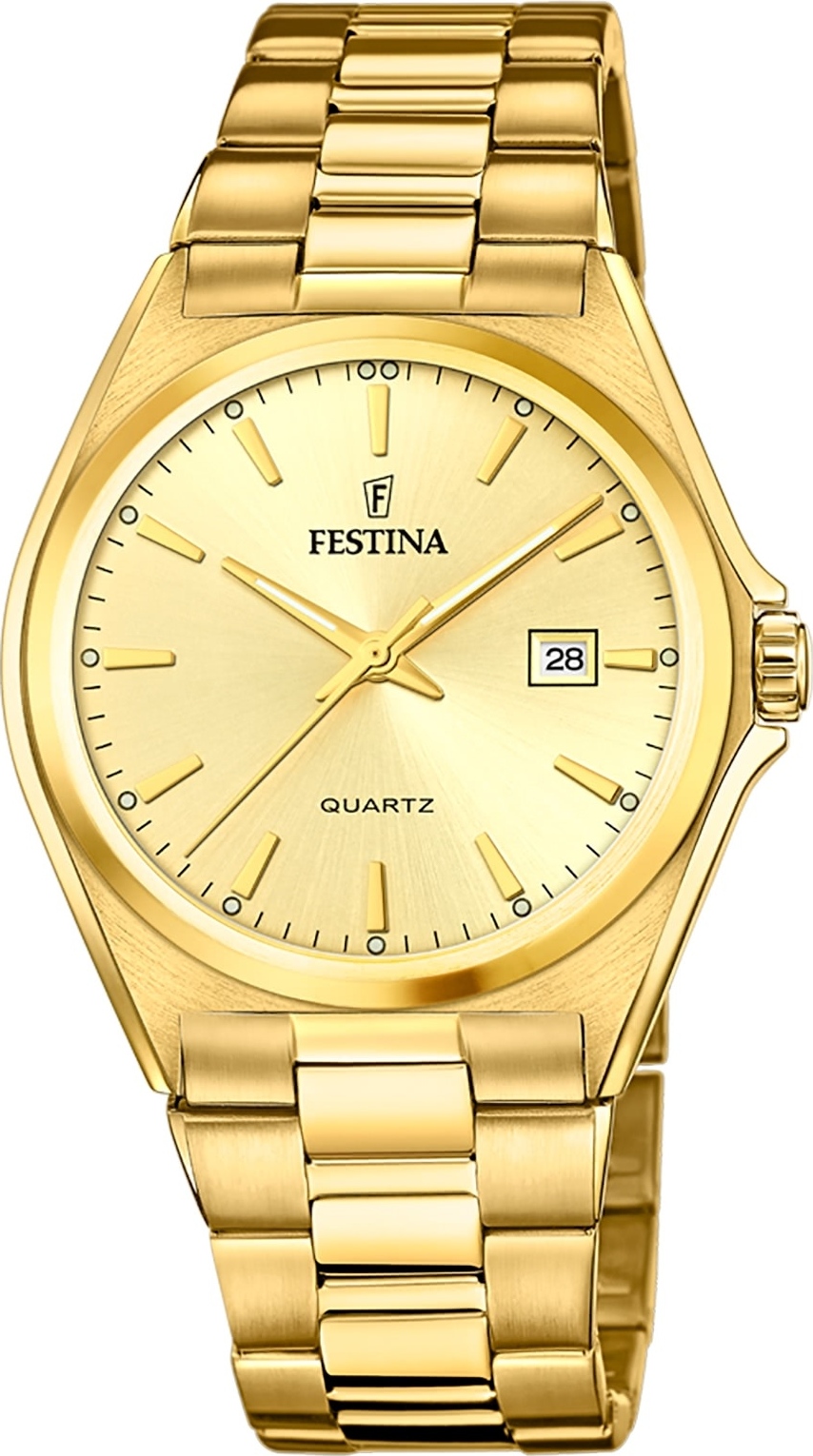 Festina pánske náramkové hodinky z nehrdzavejúcej ocele zlaté Casual D2UF20555/3