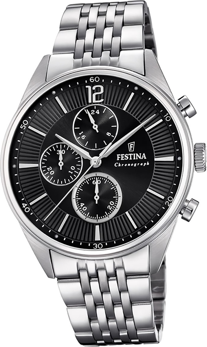 Festina pánske hodinky z nehrdzavejúcej ocele F20285/4 náramkové hodinky Silver Chronograph D2UF20285/4