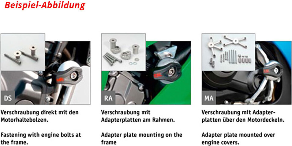 LSL Motorradtechnik Lsl Montagesatz Crashpads Crashpad Kit sw 550Y093SW