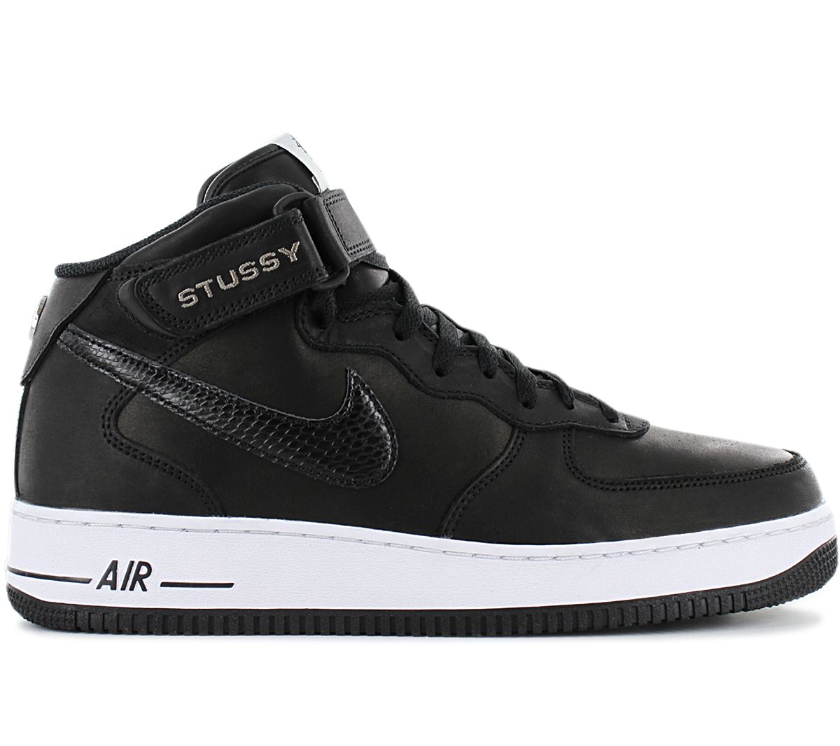 Nike Air Force 1 Mid SP - Stussy - Pánske topánky kožené čierne DJ7840-001 , veľkosť: EU 43 US 9.5