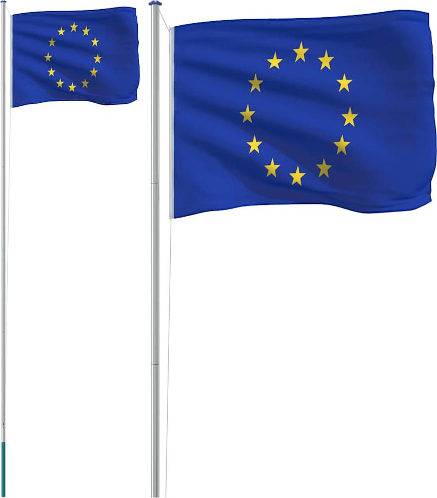 vidaXL Europaflagge mit Mast 6,08 m Aluminium 3147114