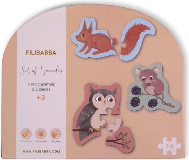 Filibabba Fililbaba Set m.7 Puzzle, Nord. Tierwelt FI-02178