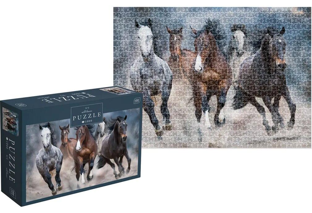 INTERDRUK Puzzle Wild Horses 3: Pferde klappern 1000 dlps