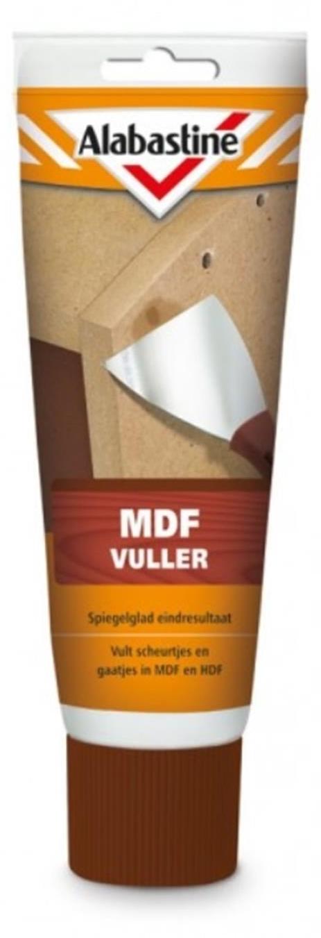Alabastine MDF vuller, Licht bruin, 0,33 kg, 5 °C, 2 h, Maximale laagdikte: 1 cm. Maximale diepte: 2 cm., Spachtel 5096033