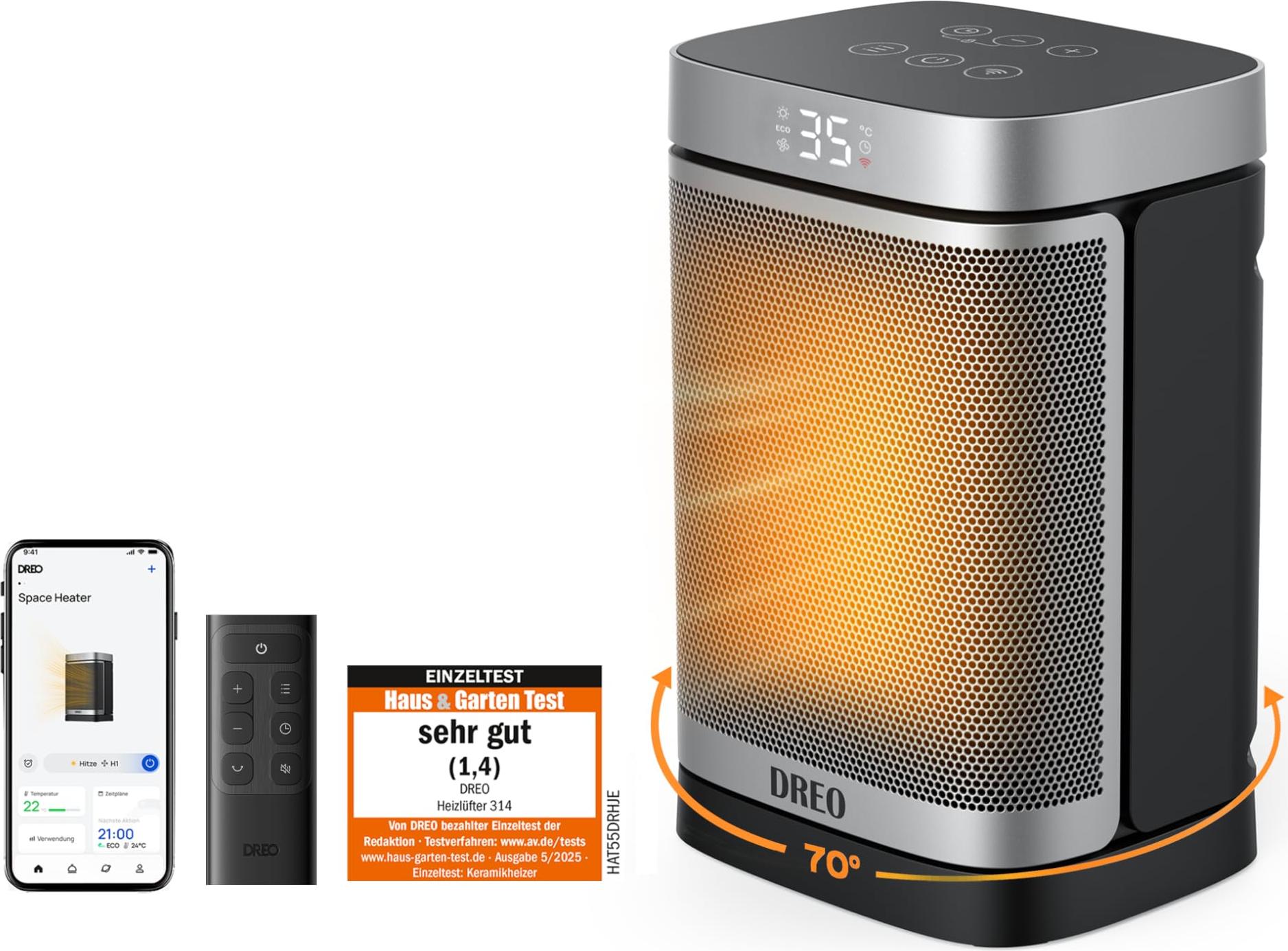 Dreo Heizlüfter mit 1500W PTC: Effiziente Wärme für jeden Raum