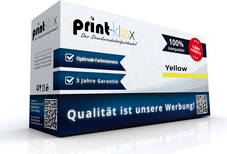 Print-Klex GmbH & Co.KG Kompatible Tintenpatrone für HP DesignJet 500 PS 42 Inch 500 PS Plus 24 Inch 500 PS Plus 42 Inc 510 24 Inch 510 42 Inch 510 PS 24 Inch 510 PS 42 Inch C4913A Nr. 82 Gelb Yellow - Print Line Serie AMH-HP82-CA106